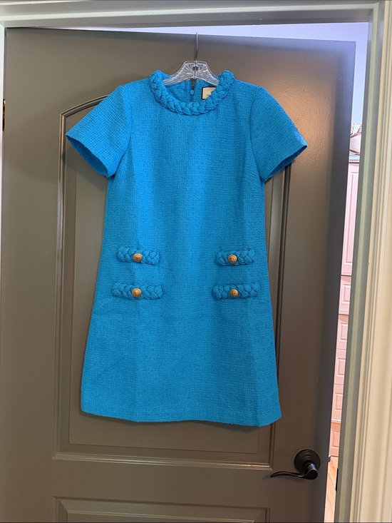 Tuckernuck Dresses & Skirts - Tuckernuck Bright Turquoise Braided-Trim Mini Dress